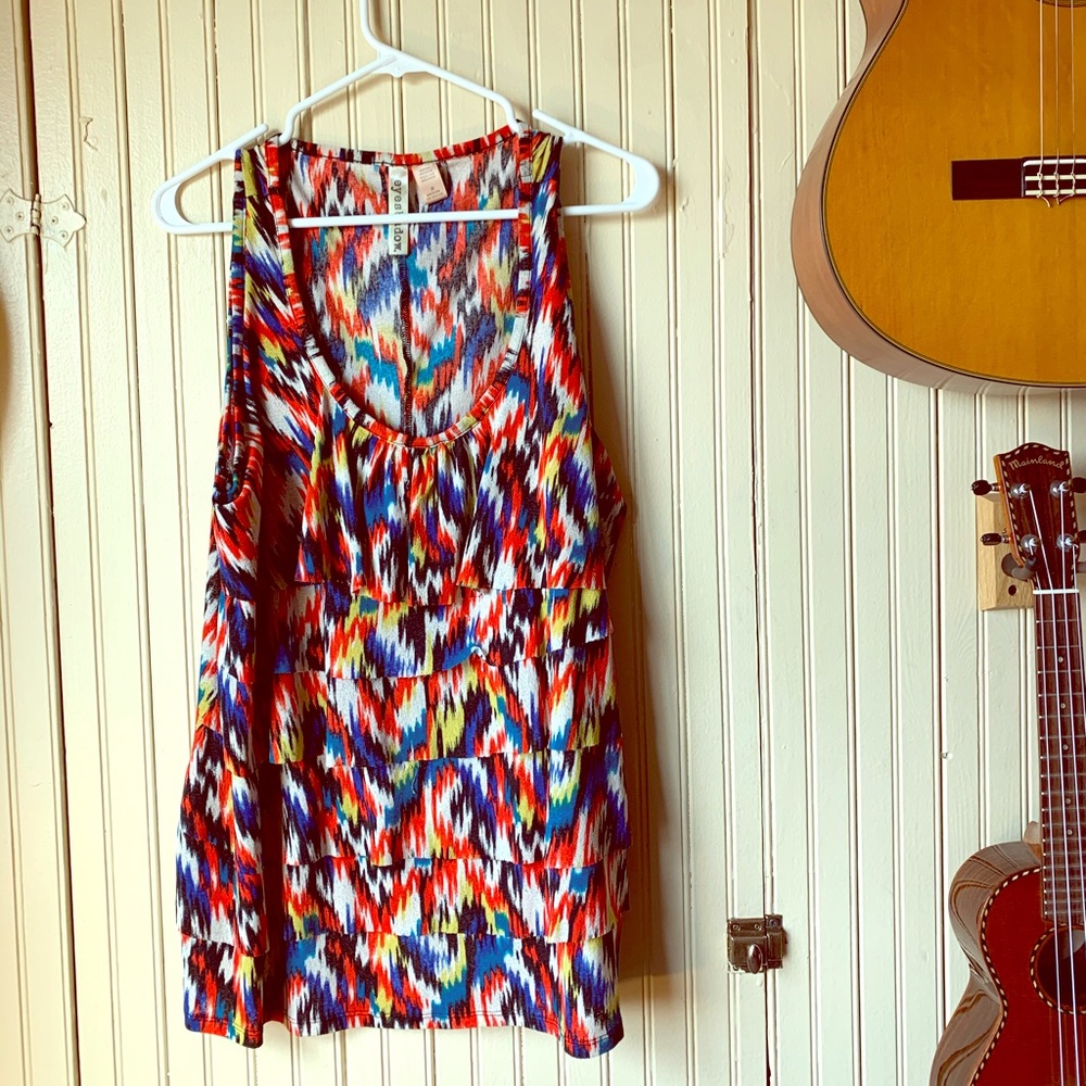 Plus Size Multicolor Tunic Tank Blouse